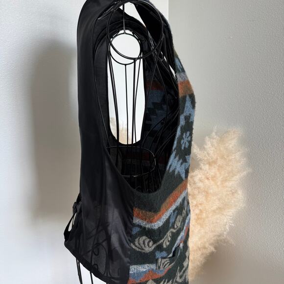 Vintage My Michelle Vest Southwestern Aztec Print Western Academia Large - Picture 2 of 8